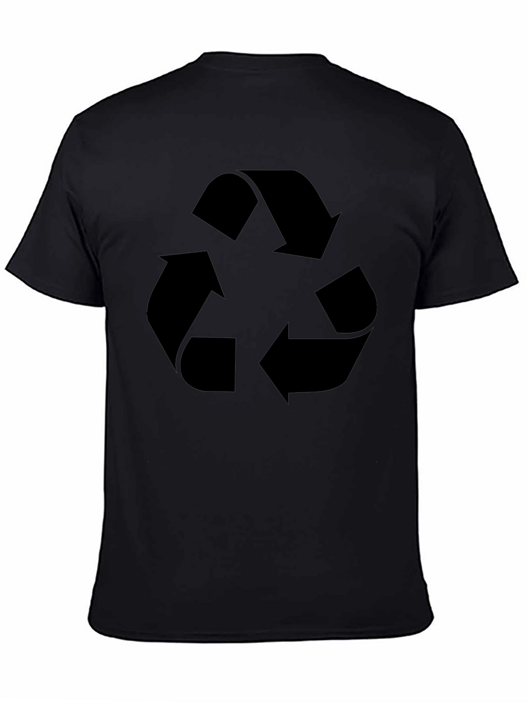 Eco-Friendly Black Recycle Symbol Graphic T-Shirt
