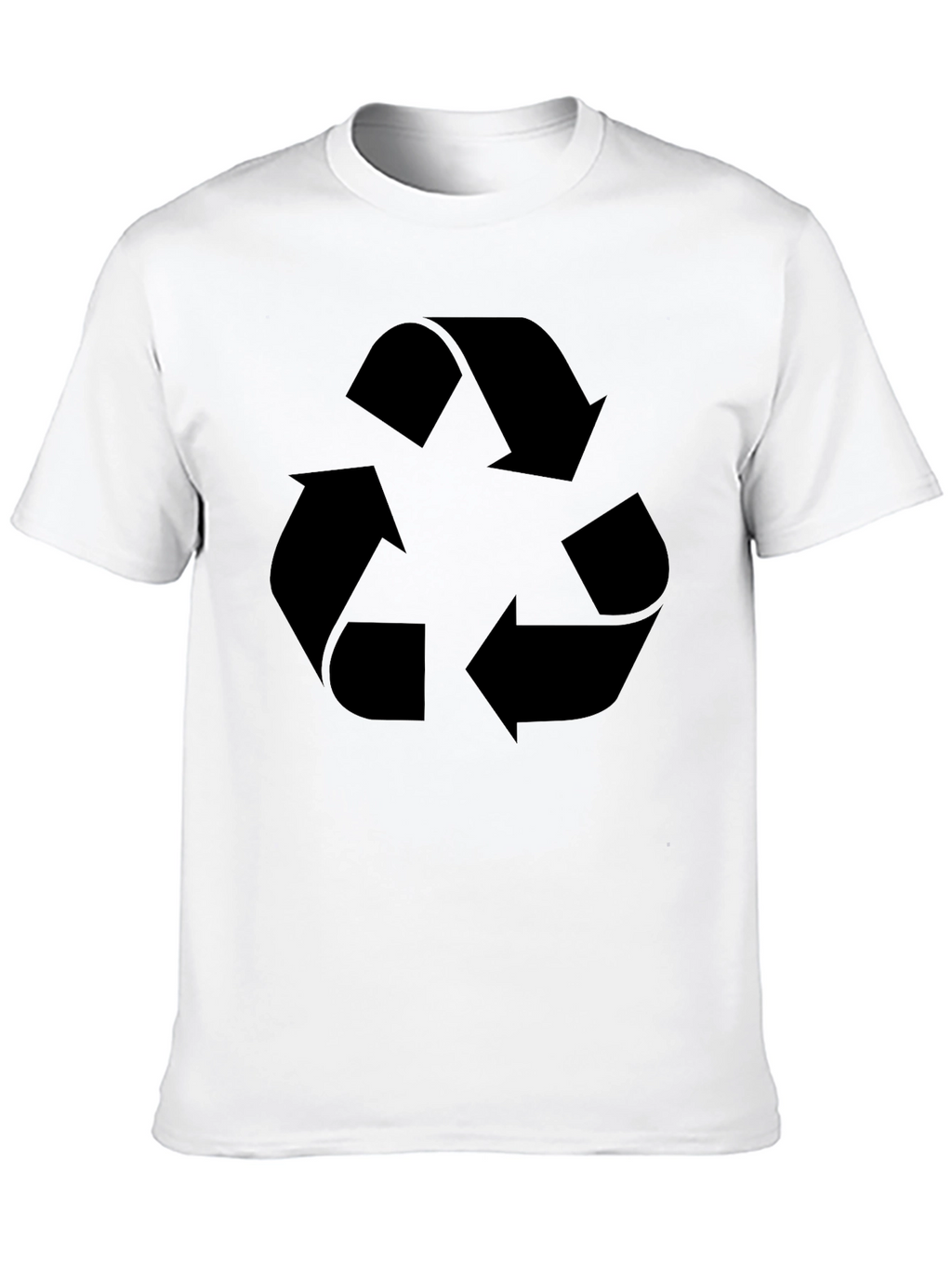 Eco-Friendly Black Recycle Symbol Graphic T-Shirt