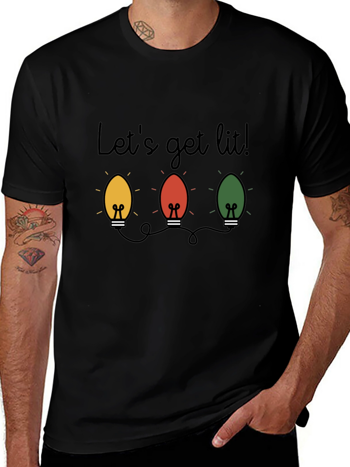 Lets Get Lit Christmas Lights T-Shirt