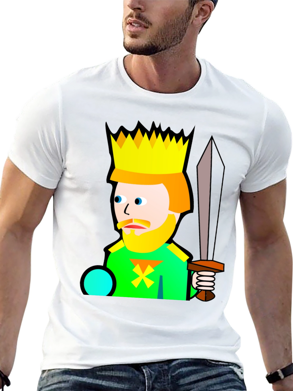 Cartoon King Graphic T-Shirt - Black