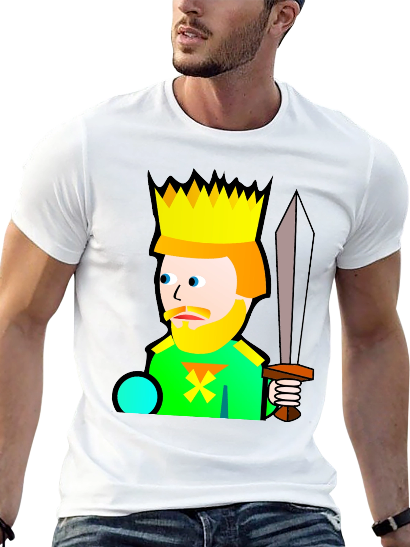 Cartoon King Graphic T-Shirt - Black