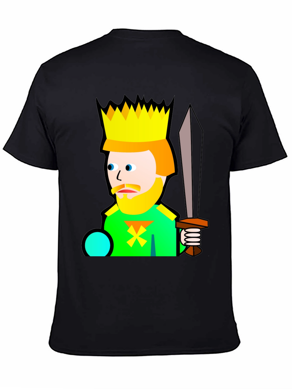 Cartoon King Graphic T-Shirt - Black