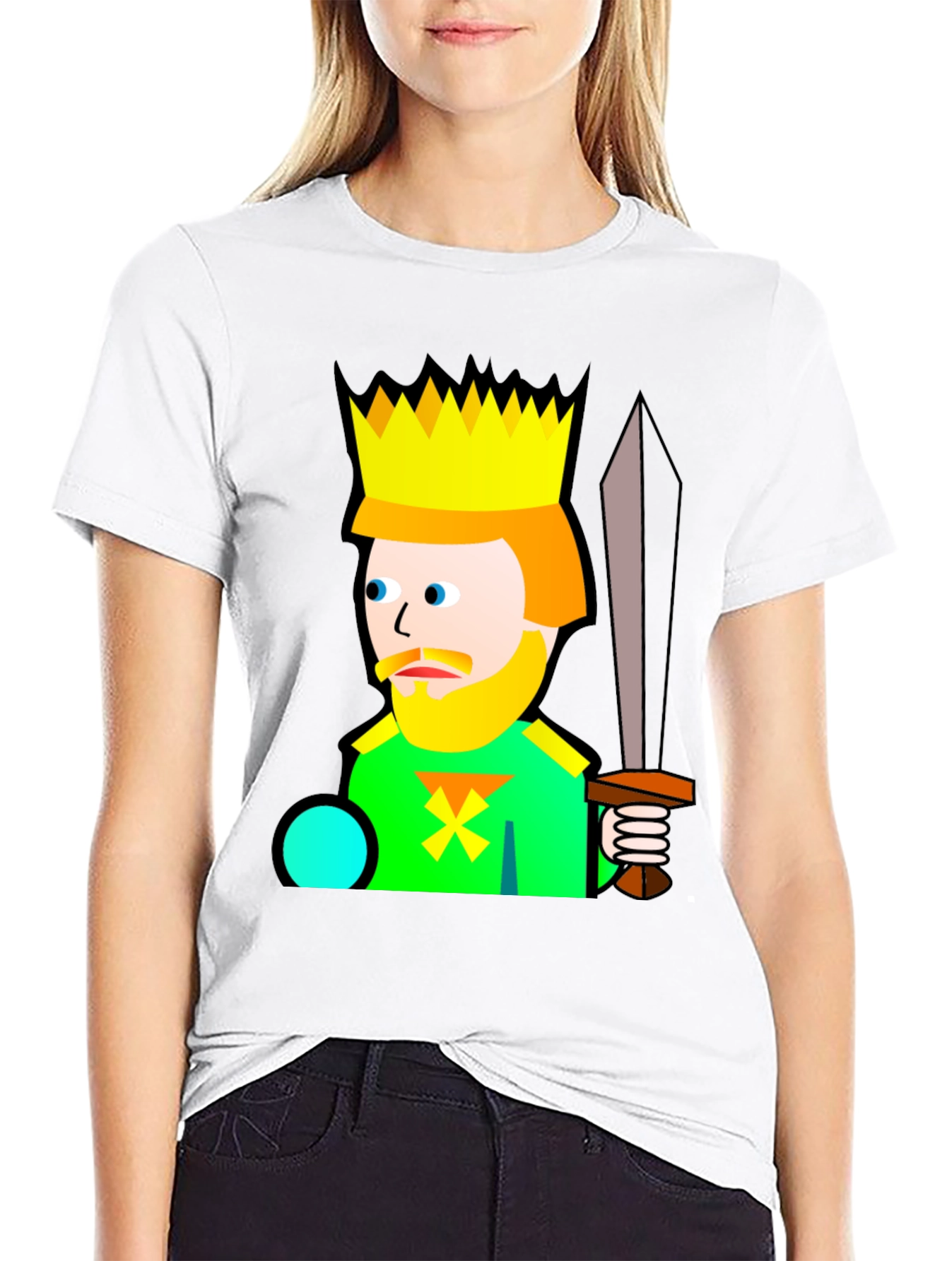 Cartoon King Graphic T-Shirt - Black