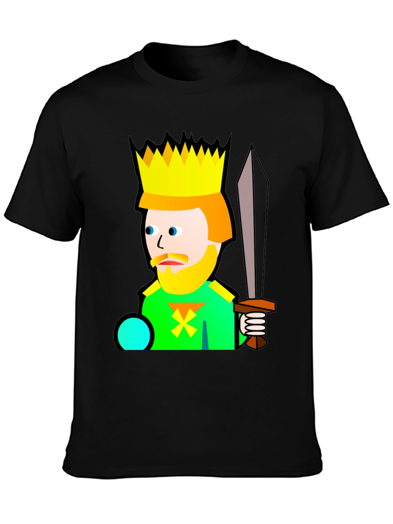 Cartoon King Graphic T-Shirt - Black