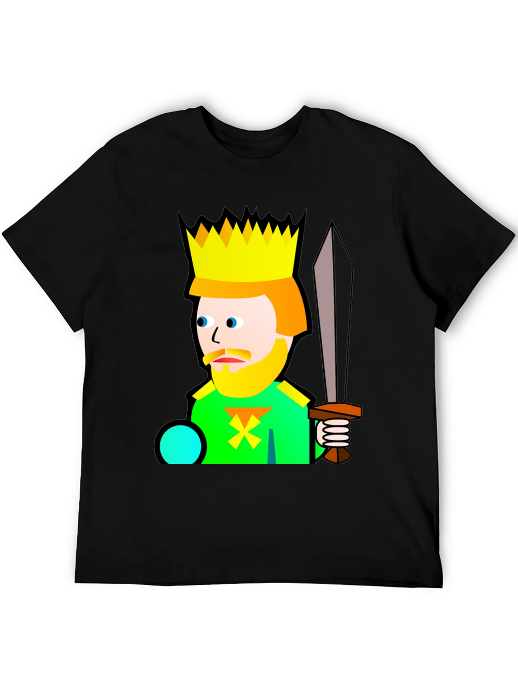 Cartoon King Graphic T-Shirt - Black