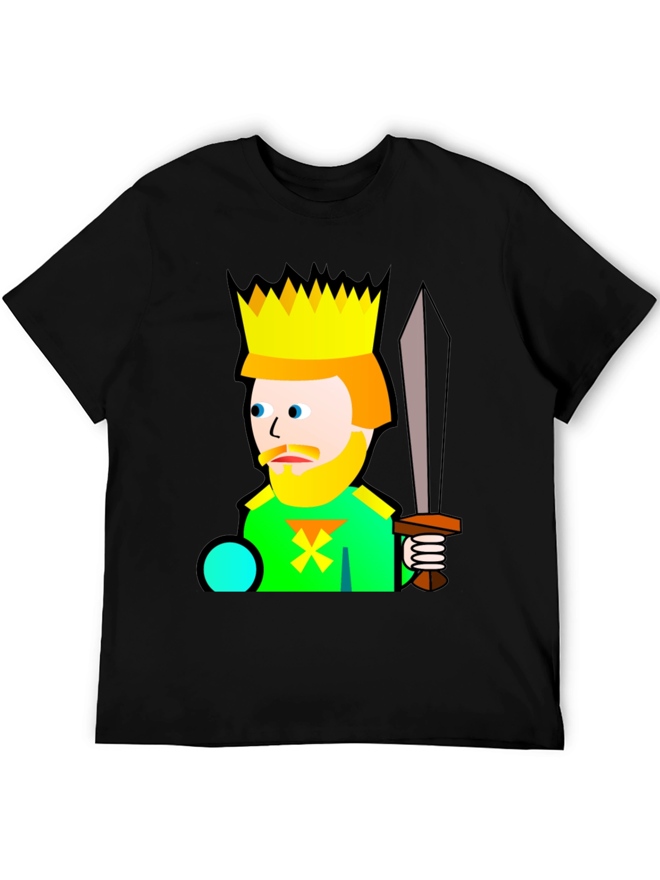 Cartoon King Graphic T-Shirt - Black