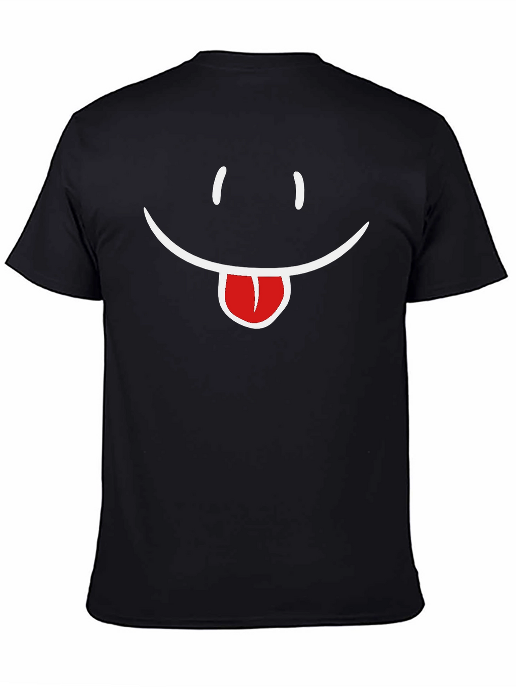 Funny Smiley Face Tongue Out Black T-Shirt