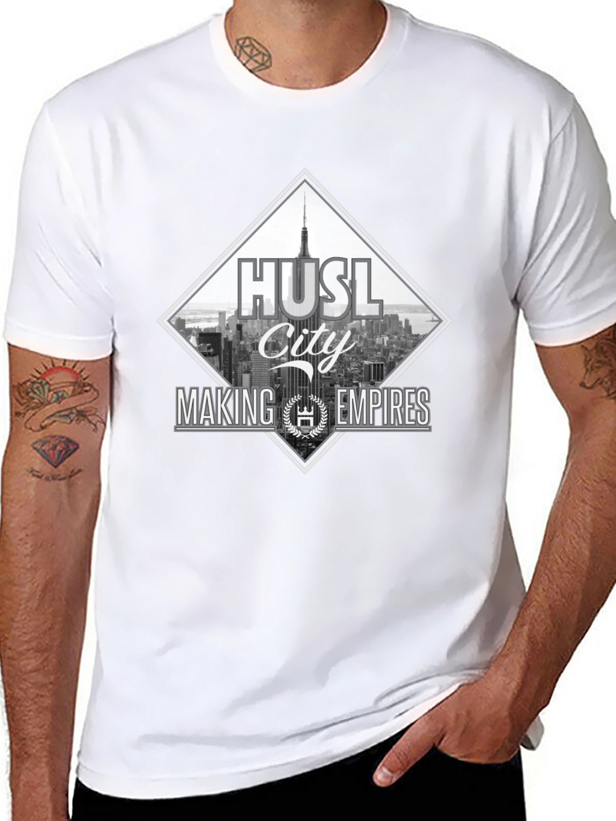 Hustl City Empire Black T-Shirt