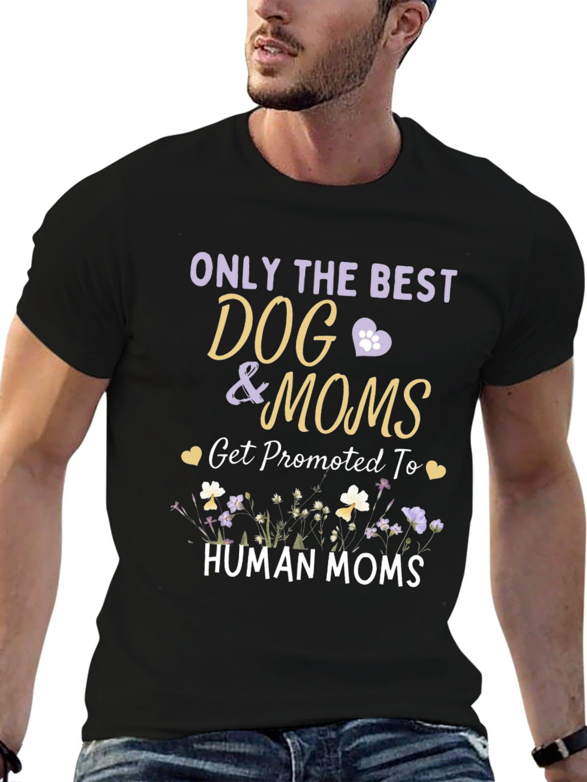 Dog Mom T-Shirt - Promoted to Human Mom Tee