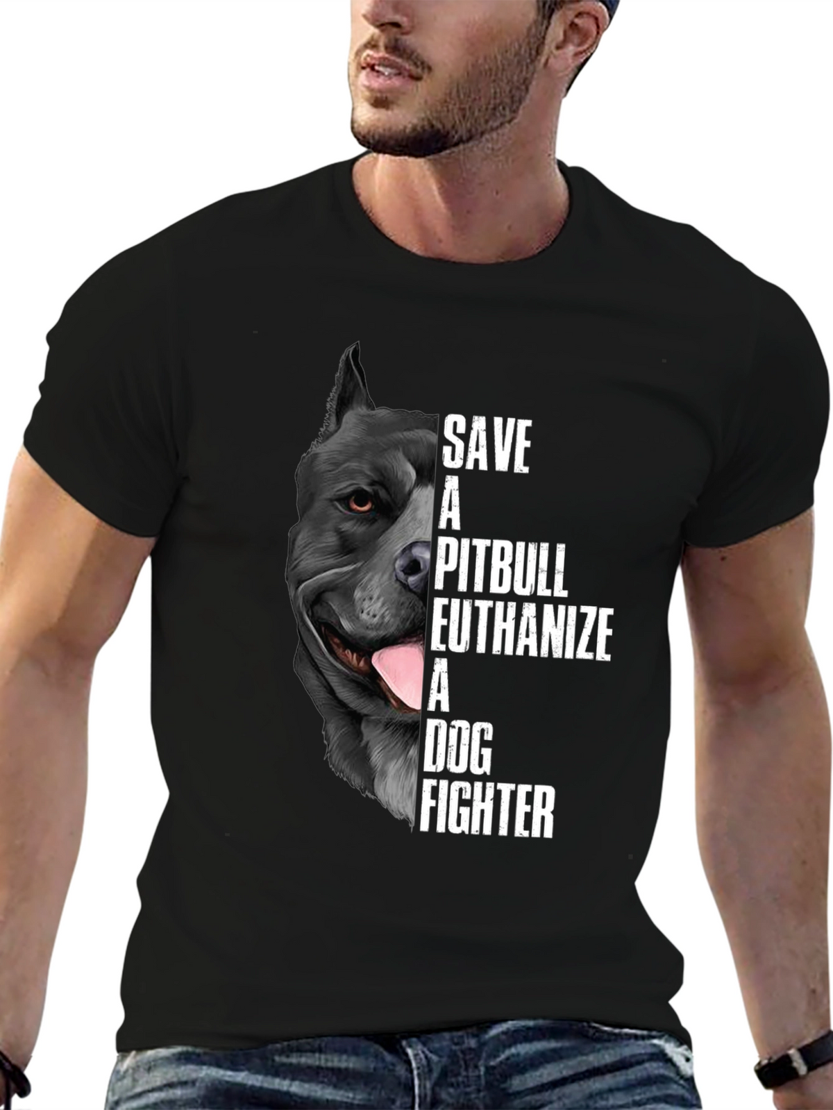 Save a Pitbull T-Shirt Dog Lover Tee