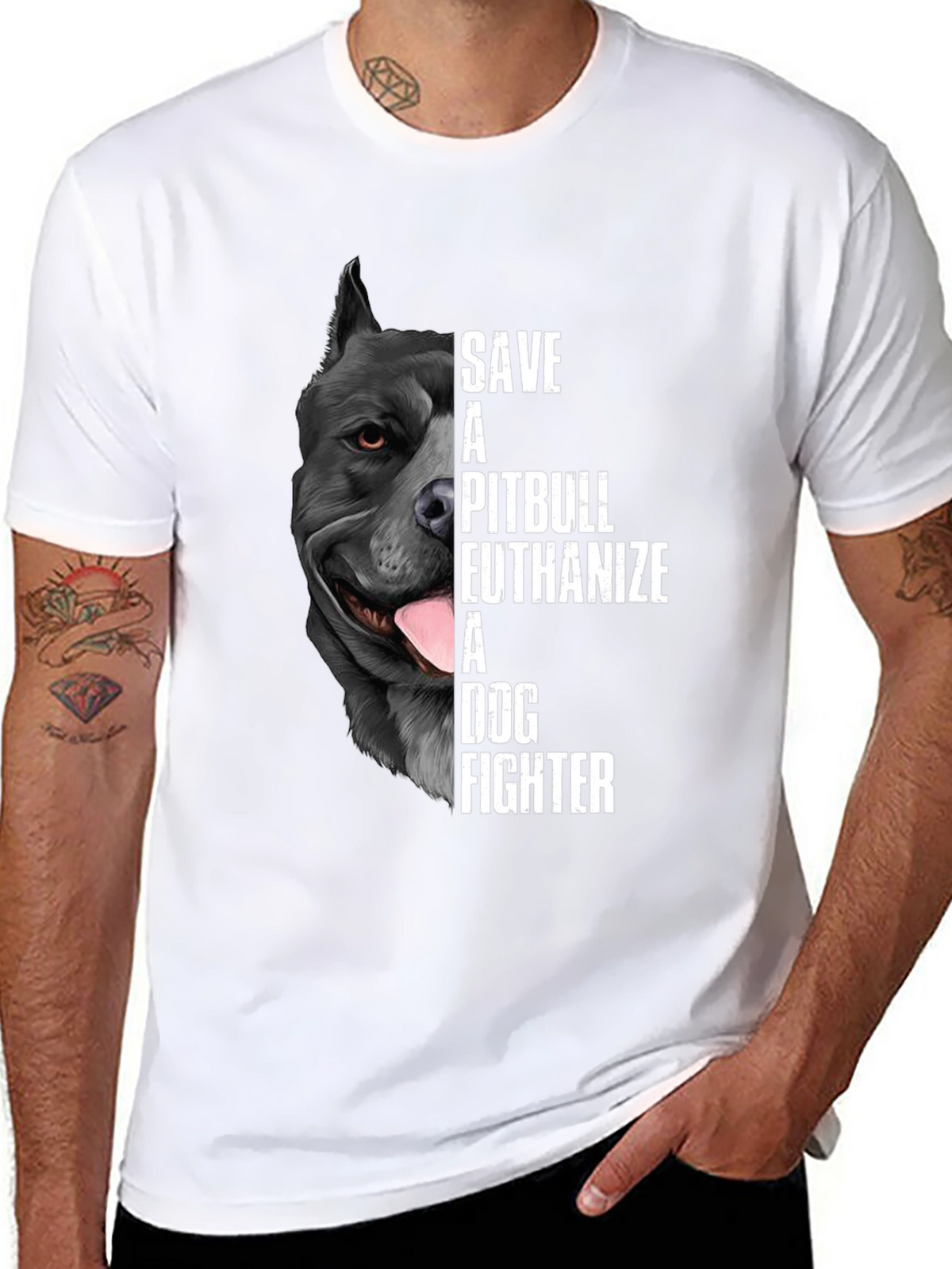 Save a Pitbull T-Shirt Dog Lover Tee