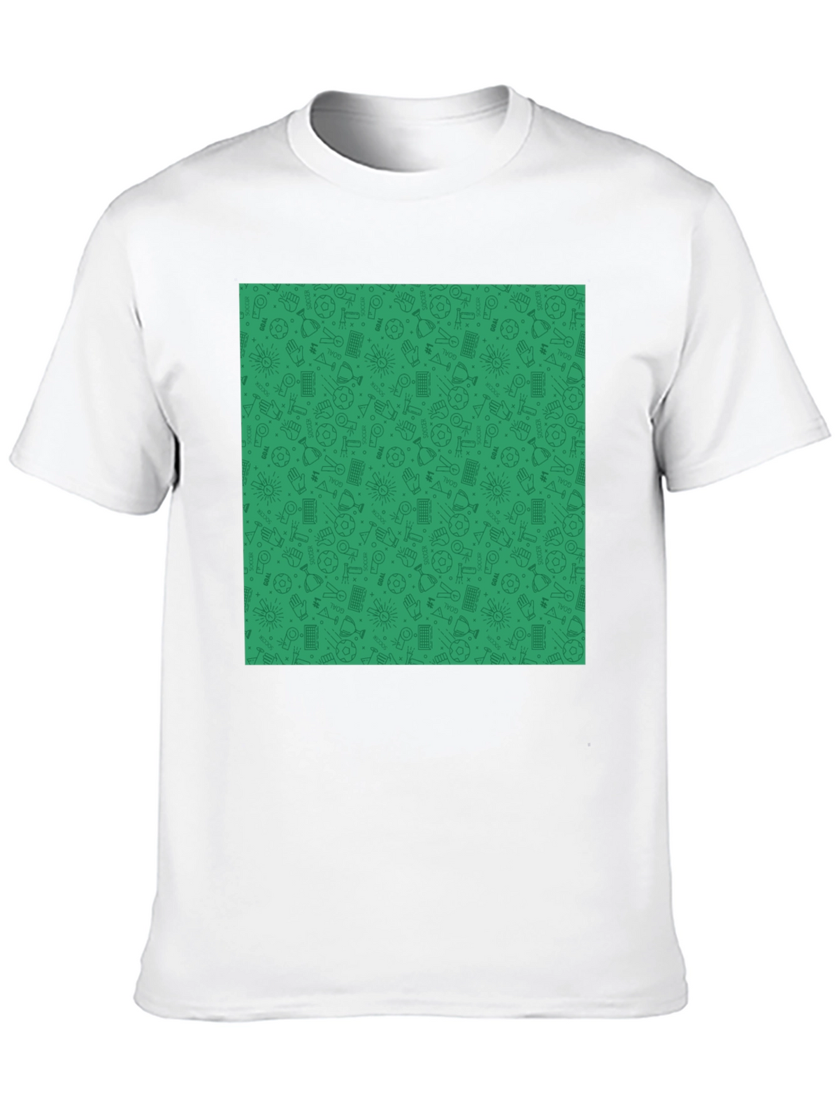 Unique Green Pattern Black Crewneck T-Shirt