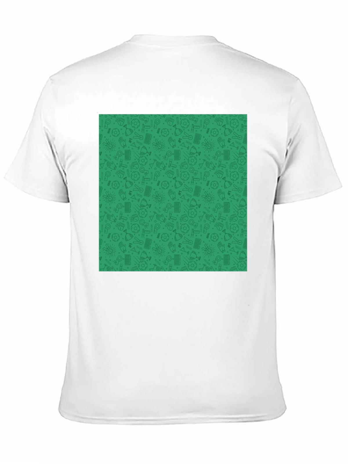 Unique Green Pattern Black Crewneck T-Shirt