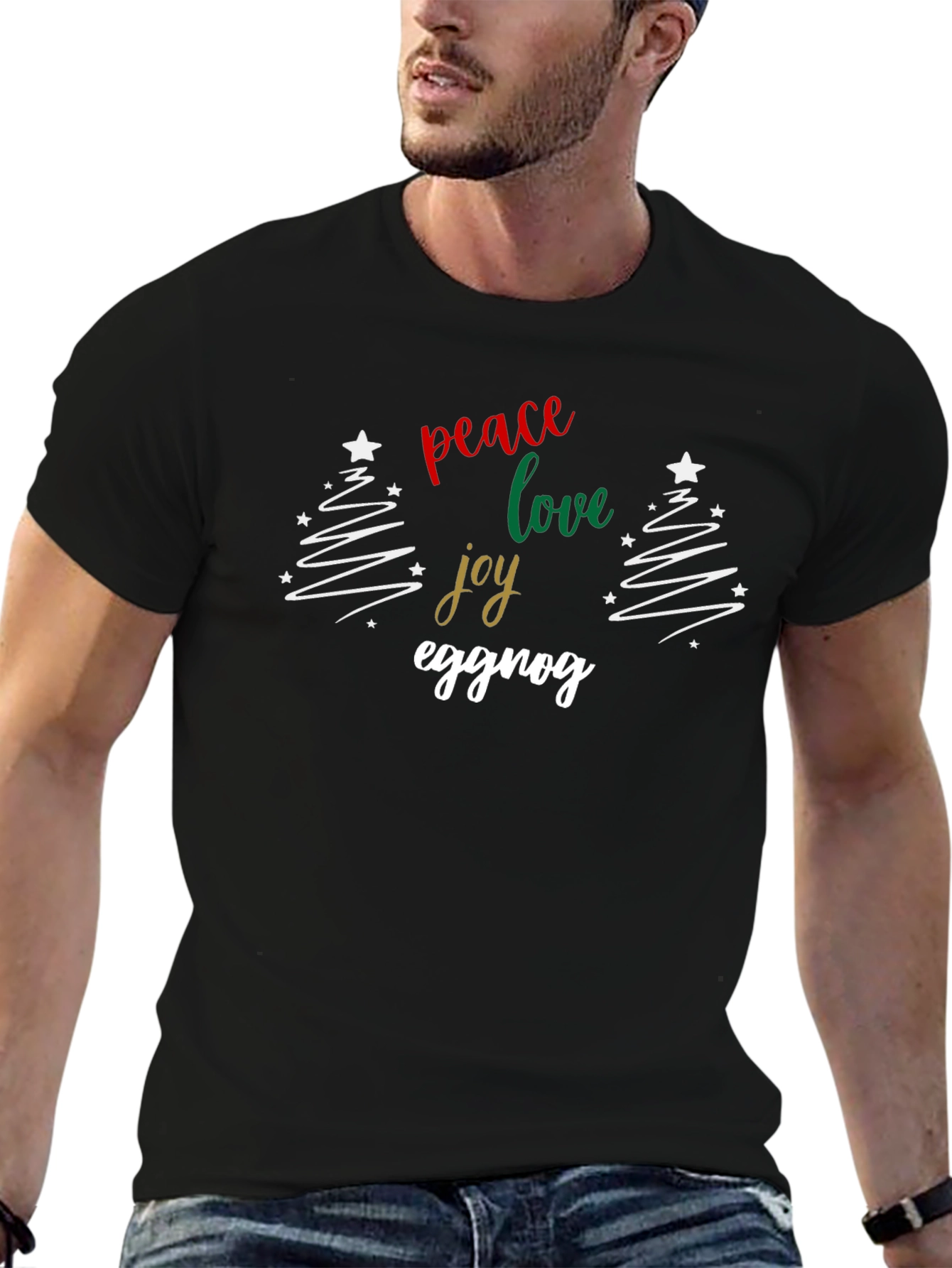 Peace Love Joy Eggnog Christmas Holiday T-Shirt