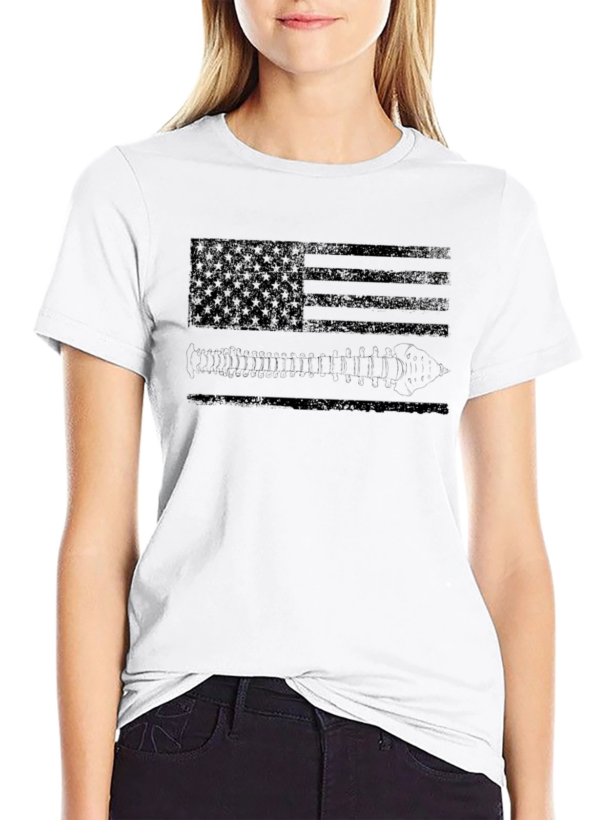 Distressed American Flag & Bullets Graphic Tee