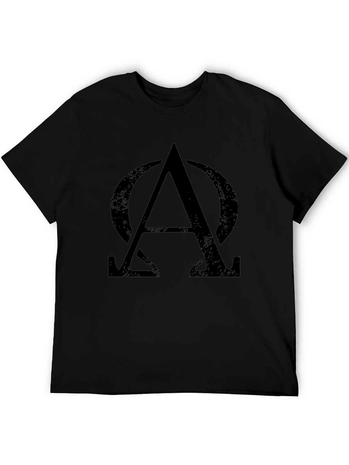 Alpha Omega Symbol Graphic Tee - Black Cotton T-Shirt