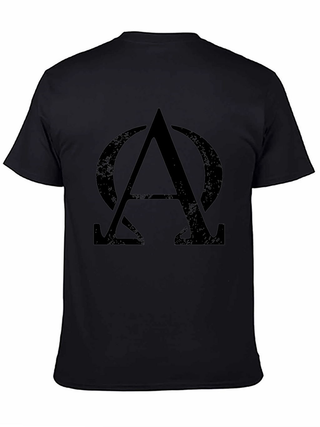 Alpha Omega Symbol Graphic Tee - Black Cotton T-Shirt
