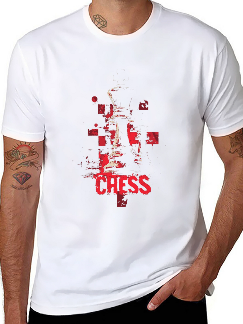 Chess Piece Graphic Black T-Shirt