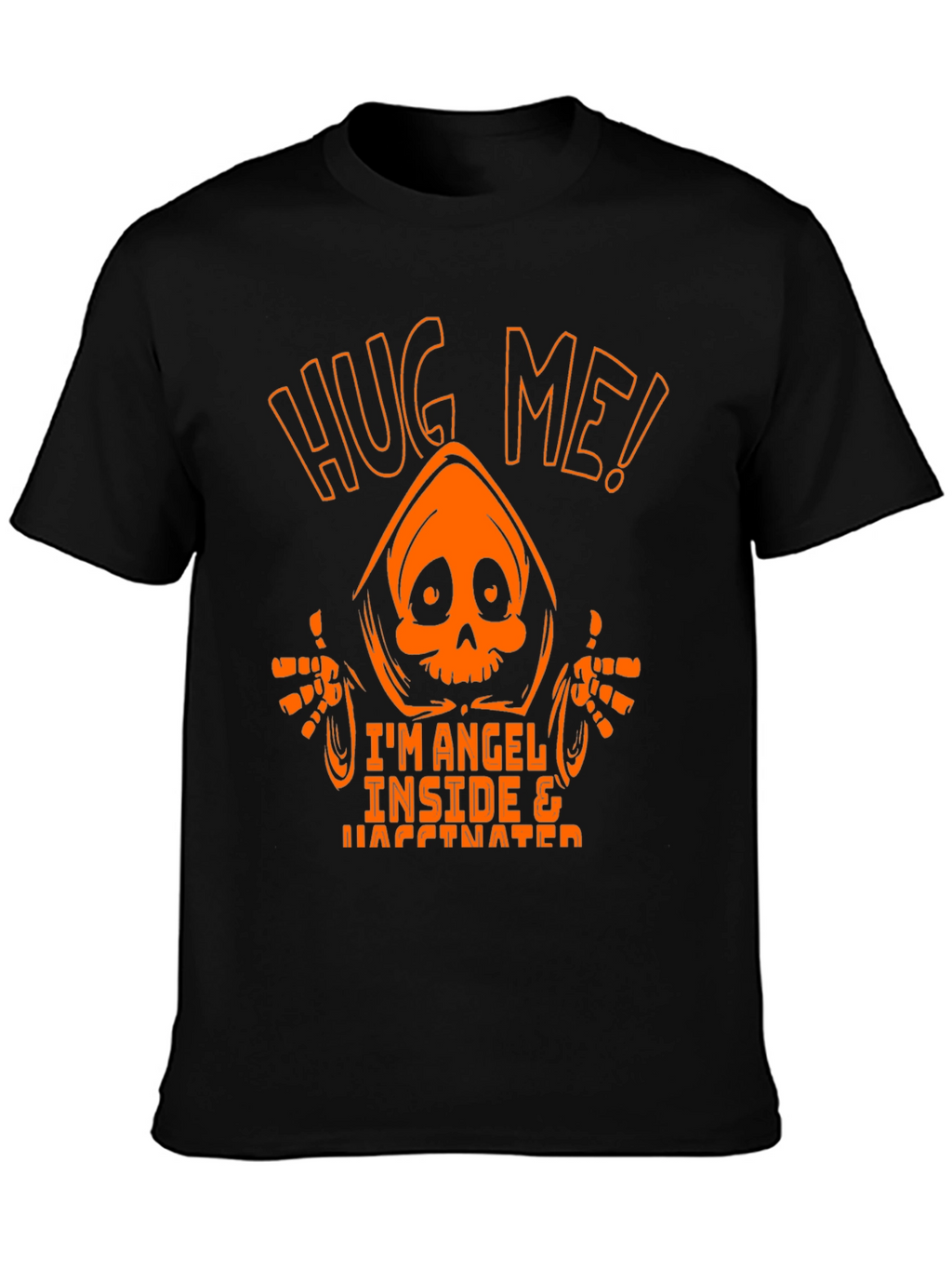 Hug Me! Im Angel Inside & Vaccinated Graphic Tee