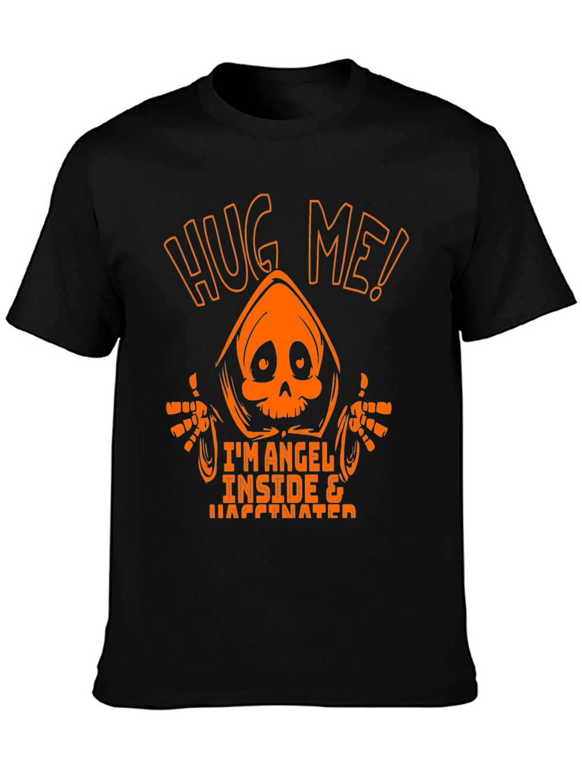 Hug Me! Im Angel Inside & Vaccinated Graphic Tee