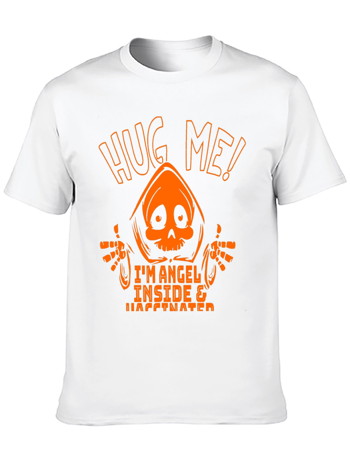 Hug Me! Im Angel Inside & Vaccinated Graphic Tee