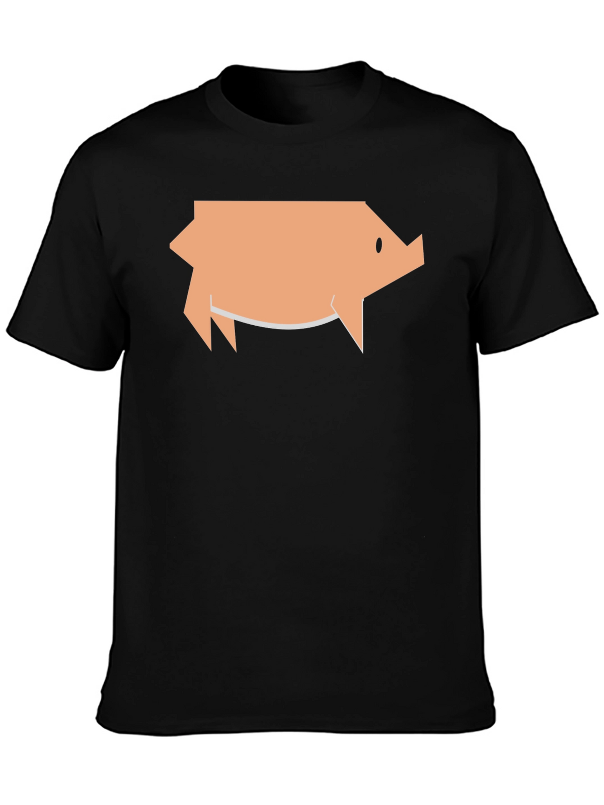 Geometric Pig Graphic Tee - Black