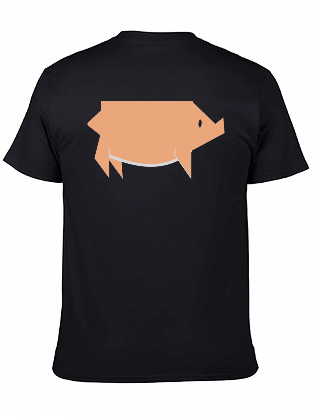Geometric Pig Graphic Tee - Black