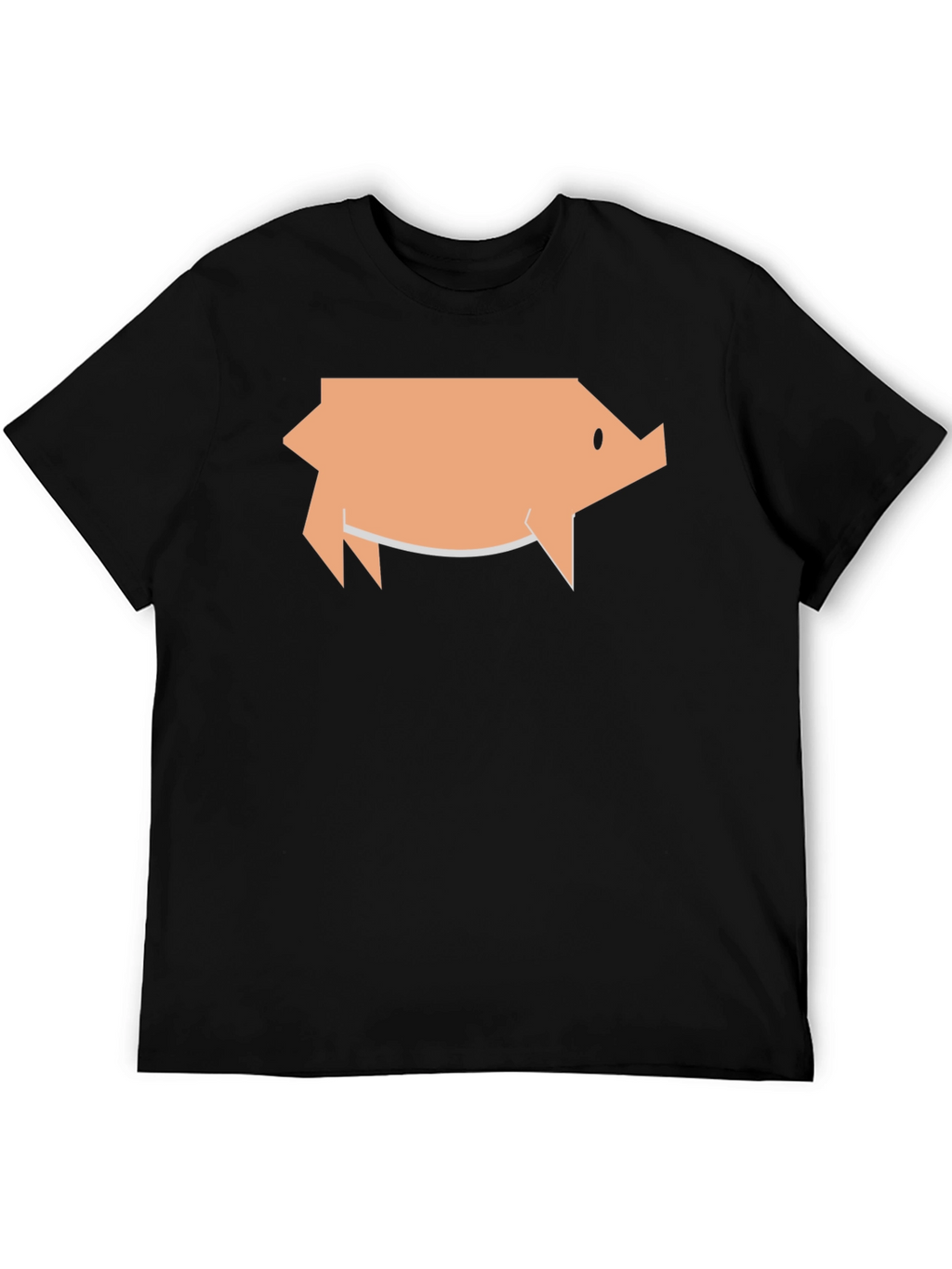 Geometric Pig Graphic Tee - Black