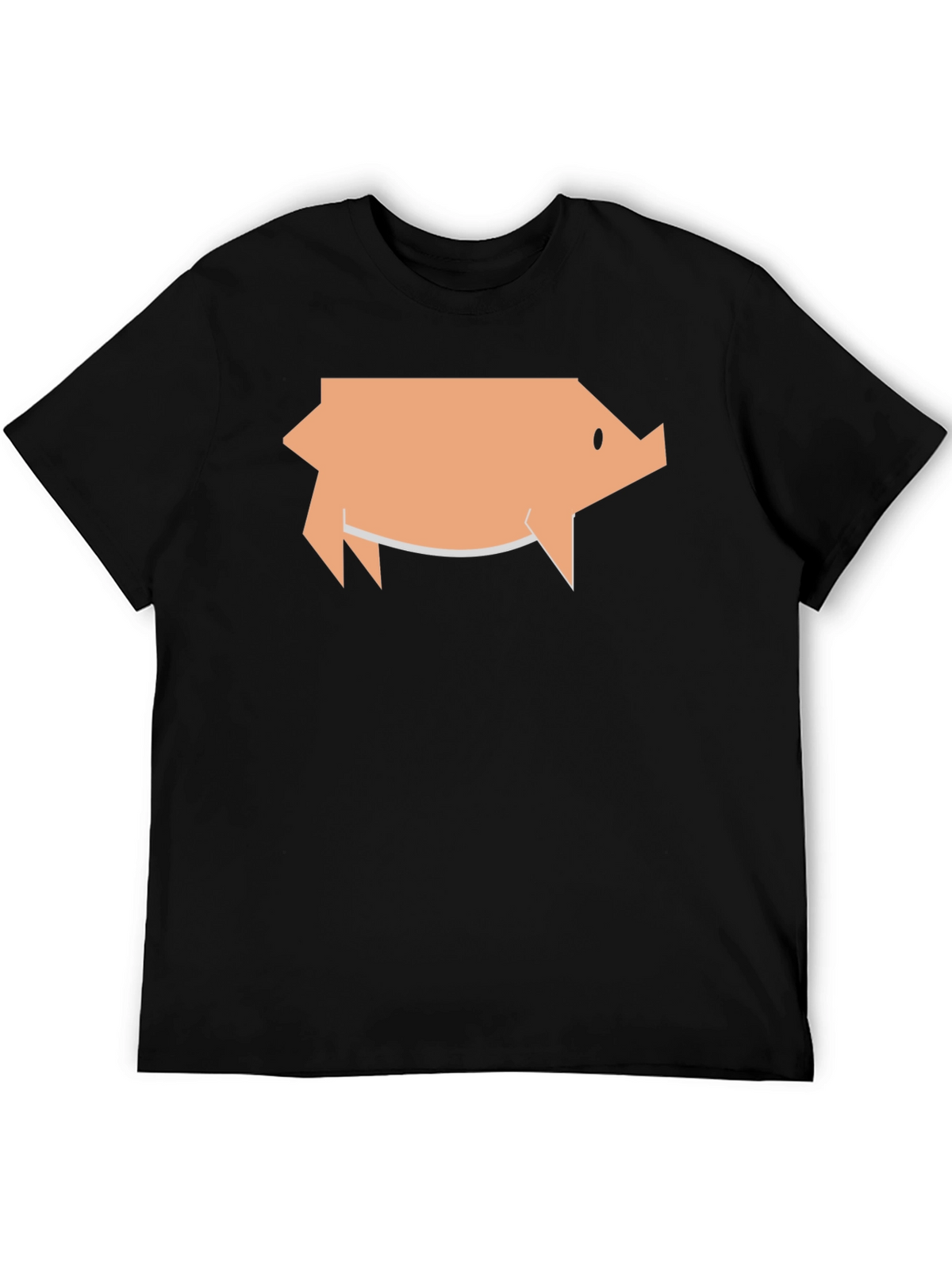 Geometric Pig Graphic Tee - Black