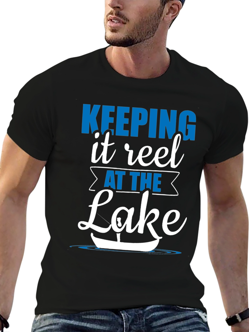 Keeping It Reel at the Lake Black T-Shirt