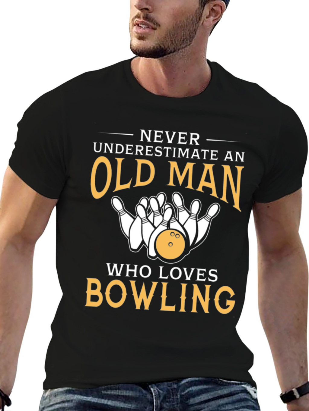 Bowling Lover T-Shirt - Old Man Bowling