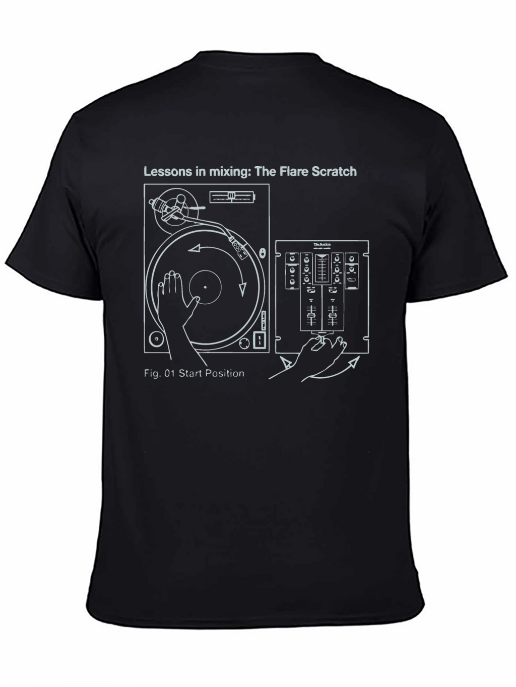 DJ Turntable Mixer T-Shirt: Flare Scratch Lessons