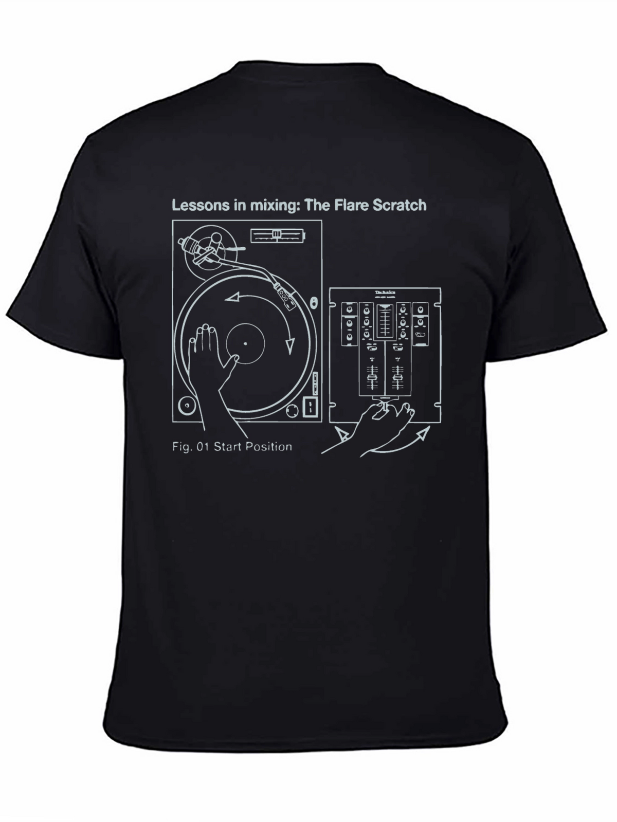 DJ Turntable Mixer T-Shirt: Flare Scratch Lessons