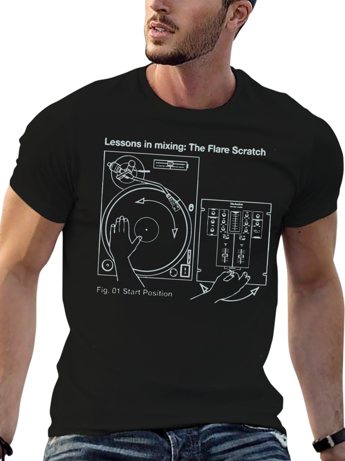 DJ Turntable Mixer T-Shirt: Flare Scratch Lessons