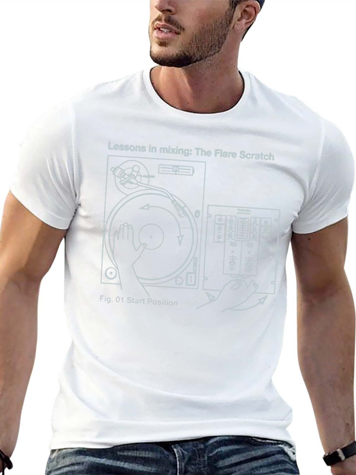 DJ Turntable Mixer T-Shirt: Flare Scratch Lessons