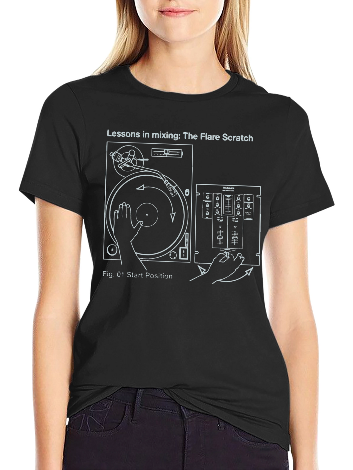 DJ Turntable Mixer T-Shirt: Flare Scratch Lessons