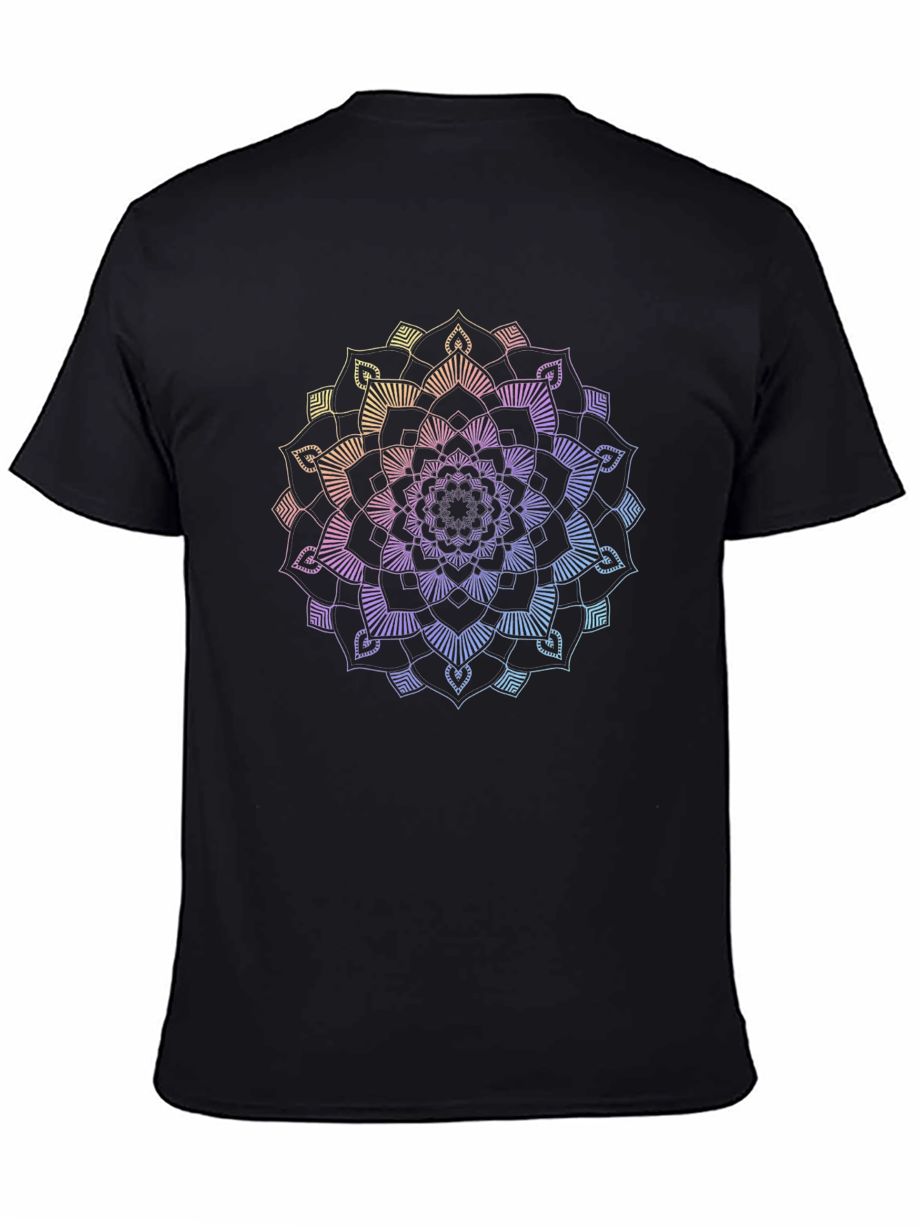Rainbow Mandala Graphic Black T-Shirt