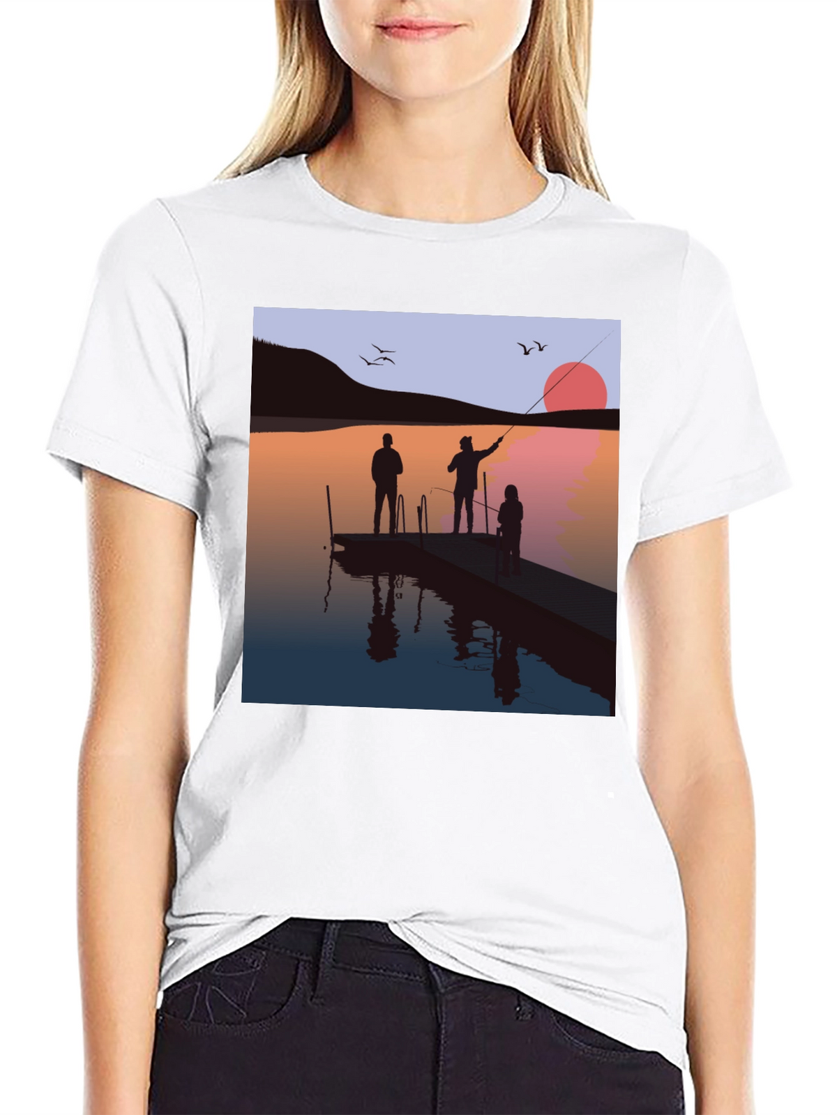 Sunset Fishing Trip Graphic Tee