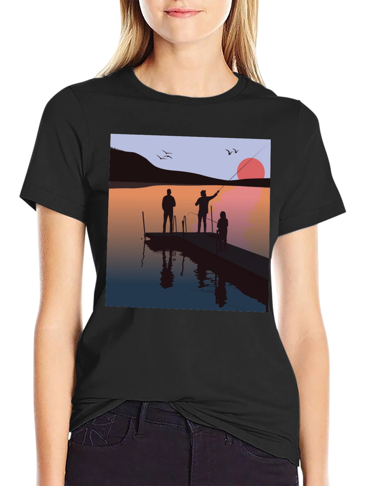 Sunset Fishing Trip Graphic Tee