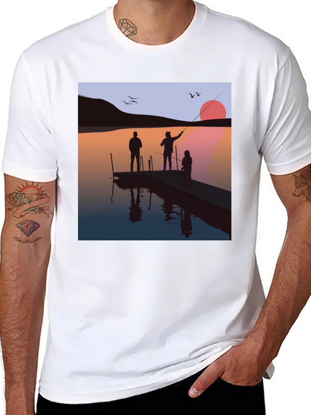 Sunset Fishing Trip Graphic Tee