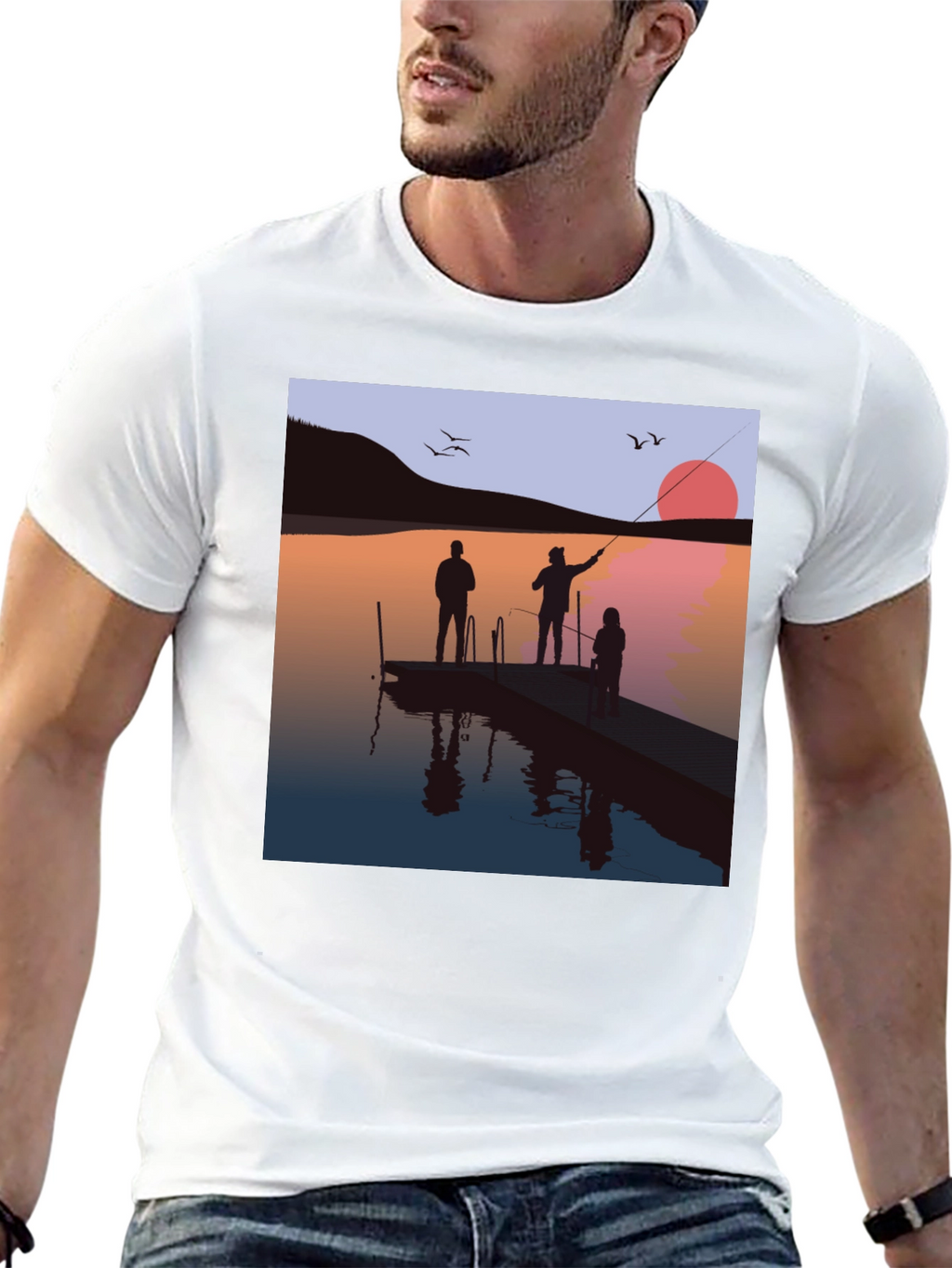 Sunset Fishing Trip Graphic Tee
