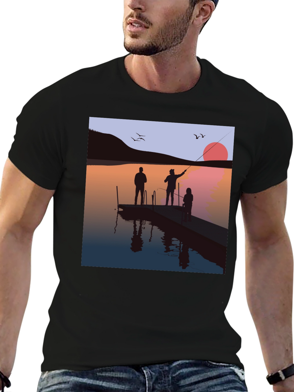 Sunset Fishing Trip Graphic Tee