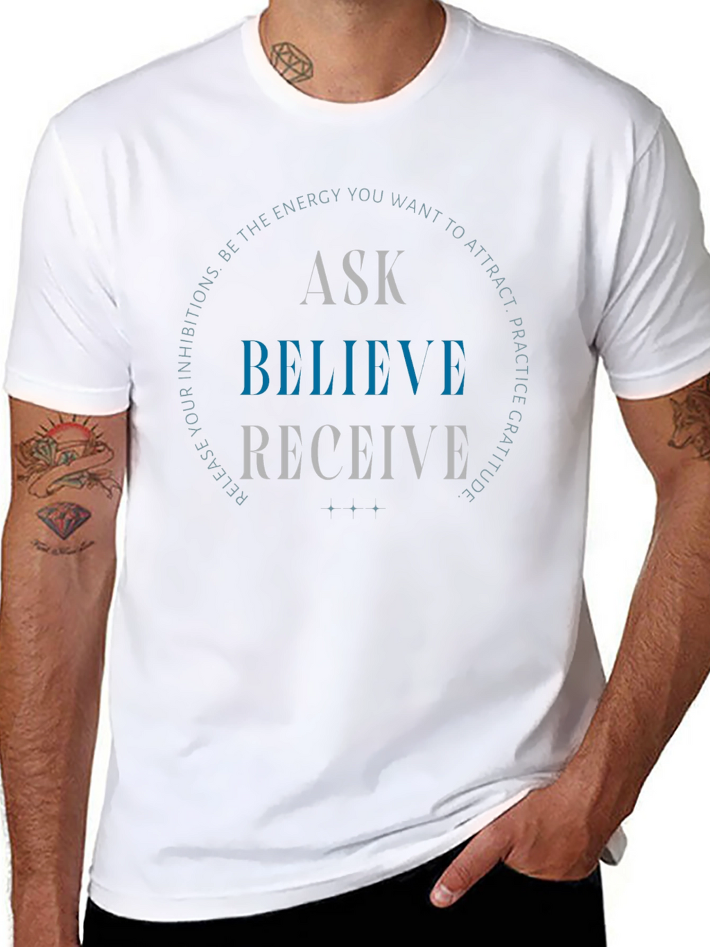 Ask Believe Receive Graphic Tee