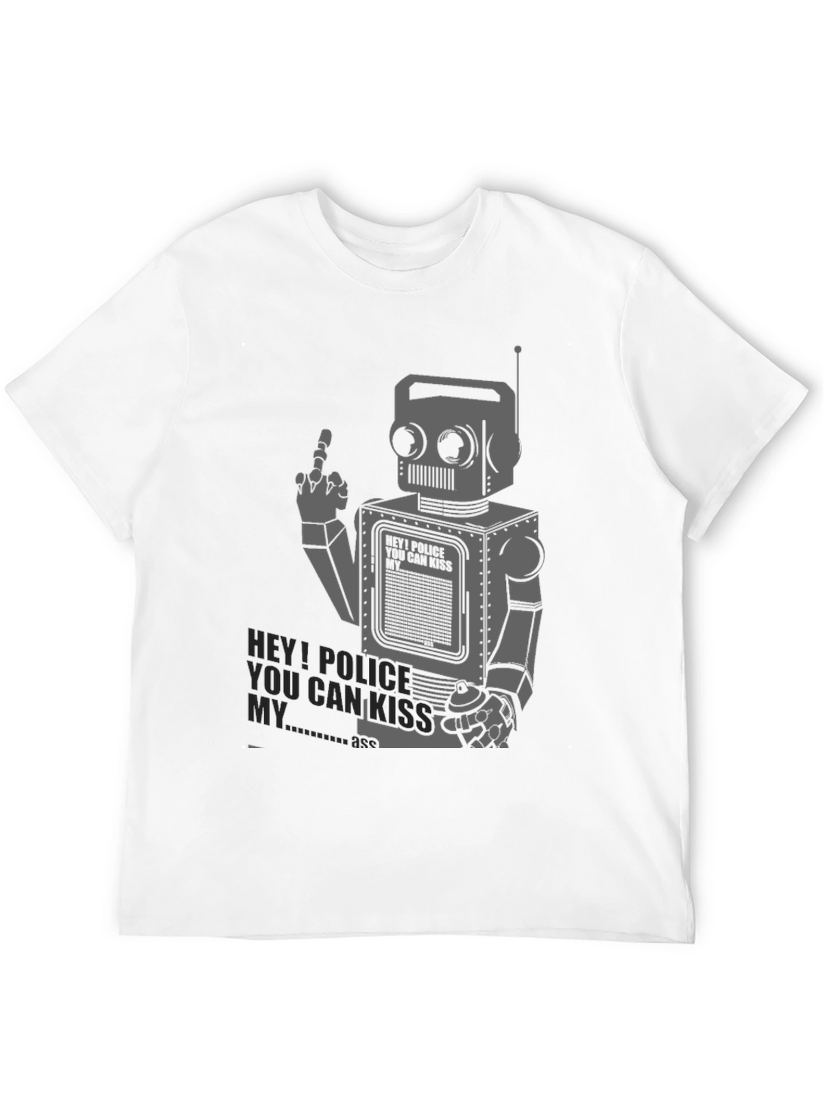 Robot Rebellion Tee - Middle Finger Graphic T-Shirt