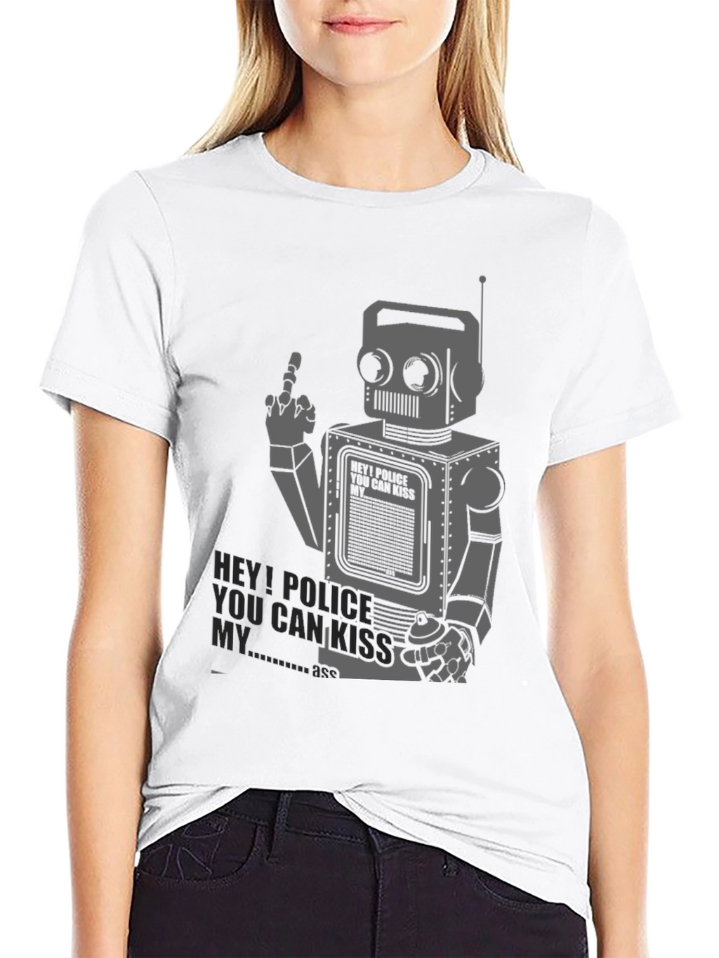 Robot Rebellion Tee - Middle Finger Graphic T-Shirt