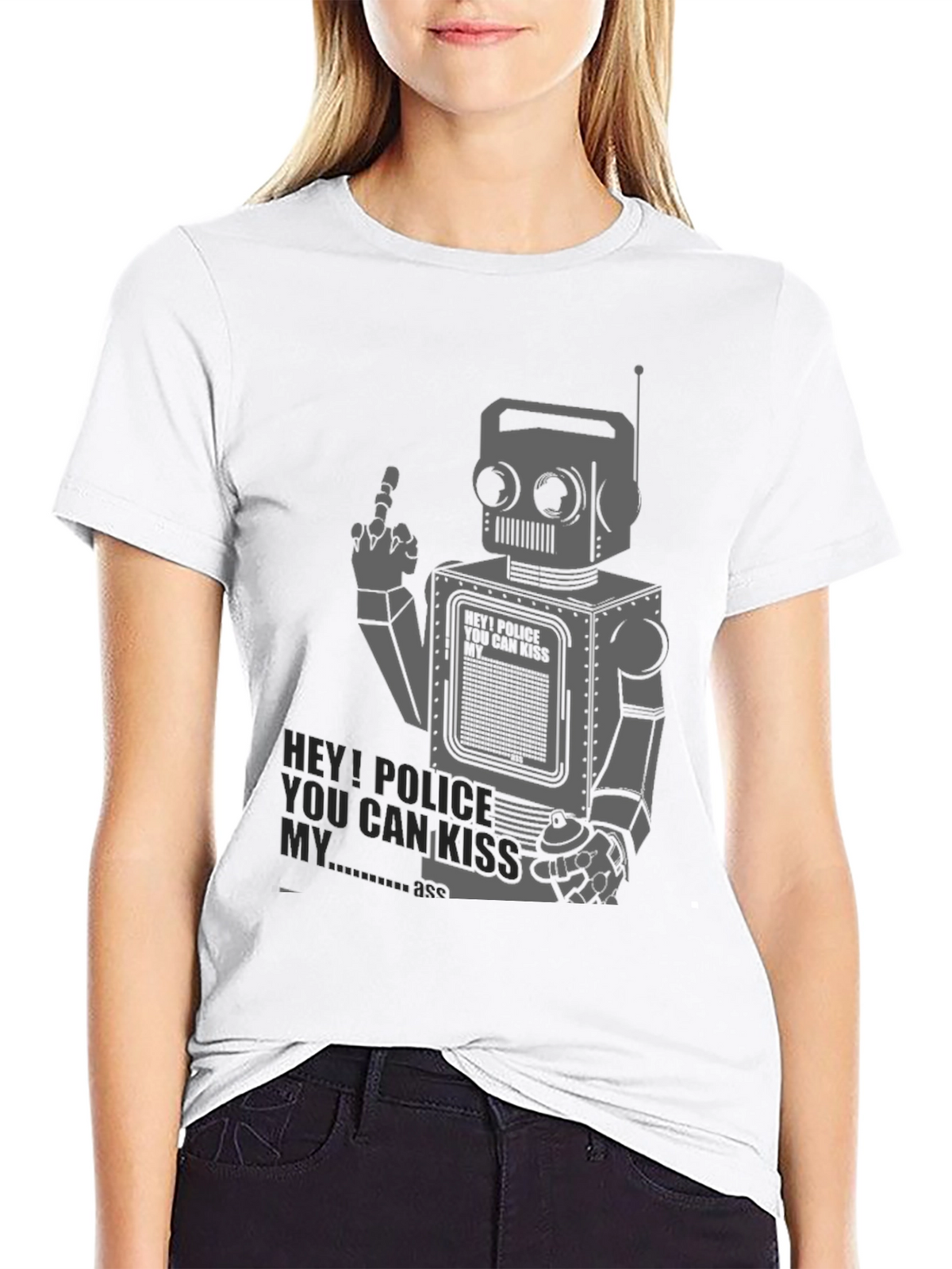 Robot Rebellion Tee - Middle Finger Graphic T-Shirt