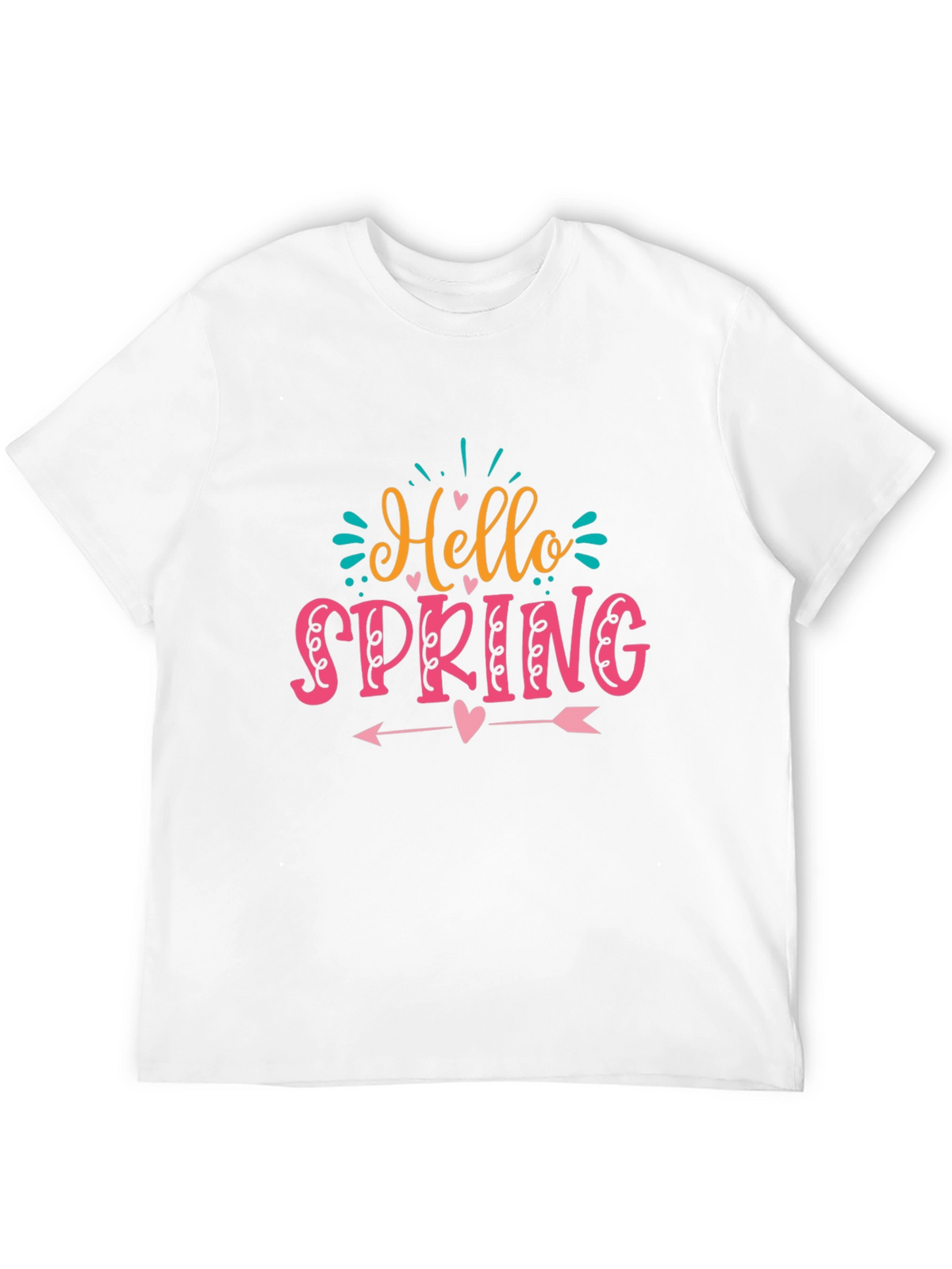 Hello Spring Graphic T-Shirt Black Cotton Tee