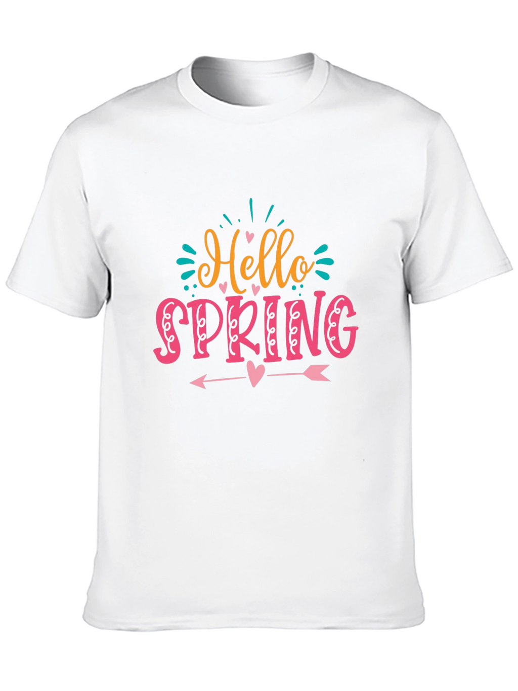 Hello Spring Graphic T-Shirt Black Cotton Tee