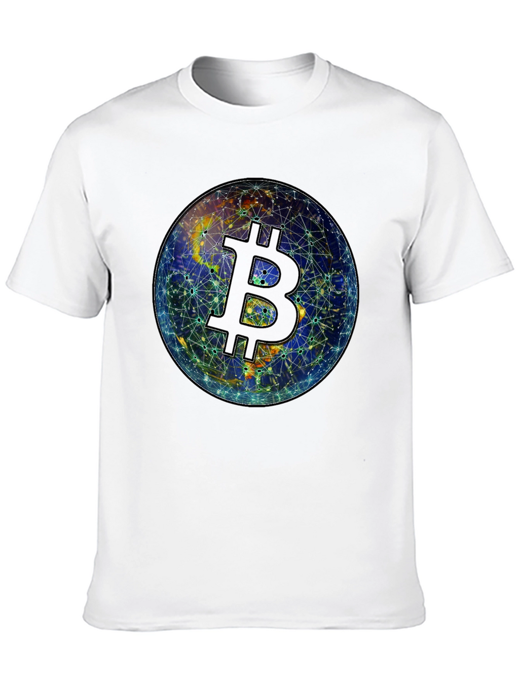 Bitcoin Globe Graphic Tee - Crypto Currency Shirt
