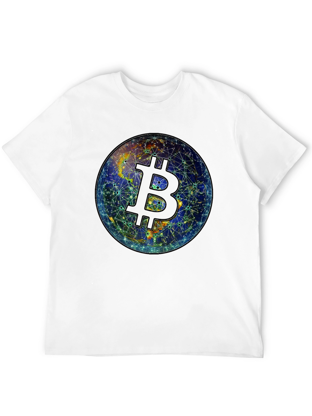 Bitcoin Globe Graphic Tee - Crypto Currency Shirt